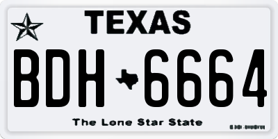 TX license plate BDH6664