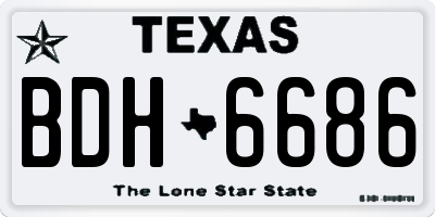 TX license plate BDH6686
