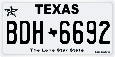 TX license plate BDH6692