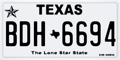 TX license plate BDH6694
