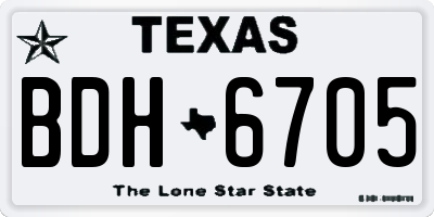 TX license plate BDH6705