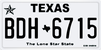TX license plate BDH6715