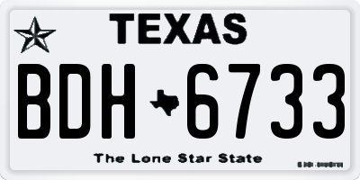 TX license plate BDH6733