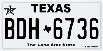 TX license plate BDH6736