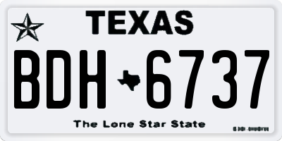 TX license plate BDH6737