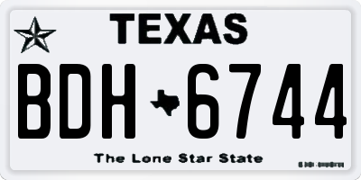TX license plate BDH6744