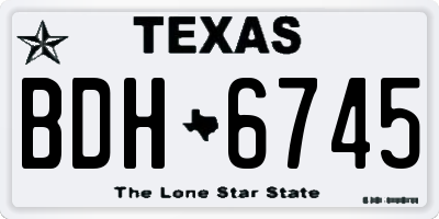 TX license plate BDH6745