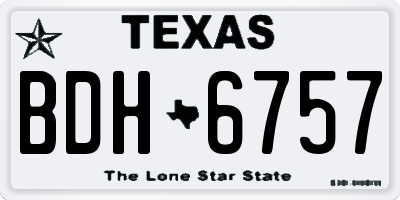 TX license plate BDH6757