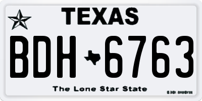 TX license plate BDH6763