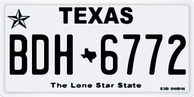 TX license plate BDH6772