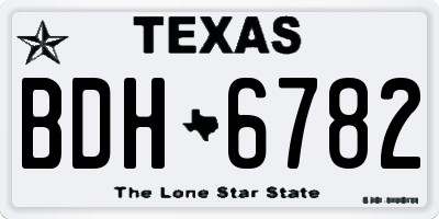 TX license plate BDH6782