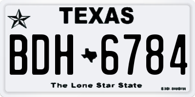 TX license plate BDH6784