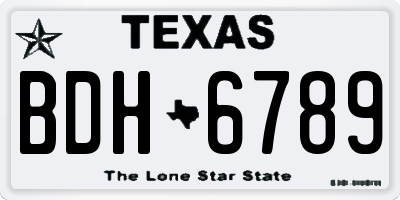 TX license plate BDH6789