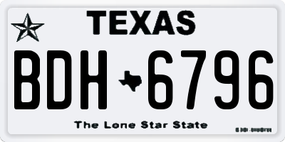TX license plate BDH6796