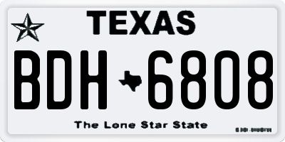 TX license plate BDH6808