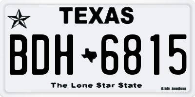 TX license plate BDH6815