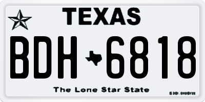 TX license plate BDH6818