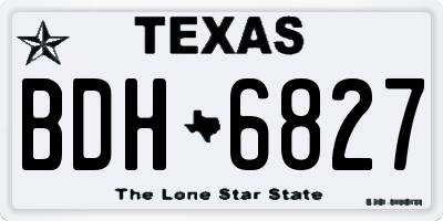 TX license plate BDH6827