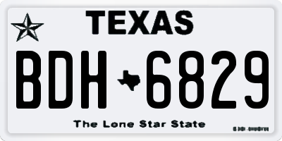 TX license plate BDH6829