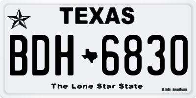 TX license plate BDH6830