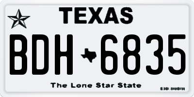 TX license plate BDH6835
