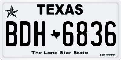 TX license plate BDH6836