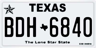 TX license plate BDH6840