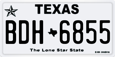 TX license plate BDH6855