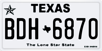 TX license plate BDH6870