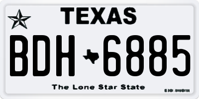 TX license plate BDH6885