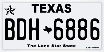 TX license plate BDH6886