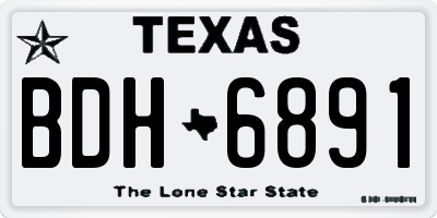 TX license plate BDH6891