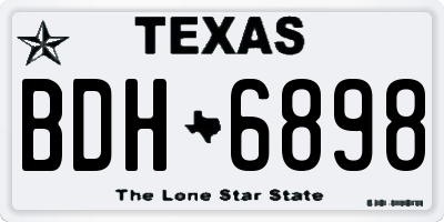 TX license plate BDH6898