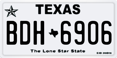 TX license plate BDH6906