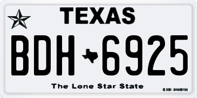 TX license plate BDH6925