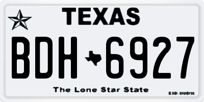 TX license plate BDH6927
