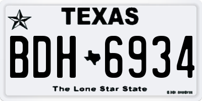 TX license plate BDH6934