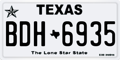 TX license plate BDH6935