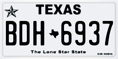 TX license plate BDH6937