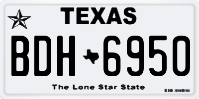 TX license plate BDH6950