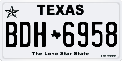 TX license plate BDH6958