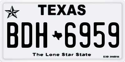 TX license plate BDH6959