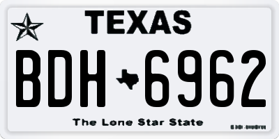 TX license plate BDH6962