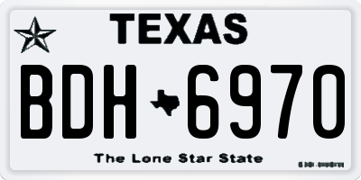 TX license plate BDH6970