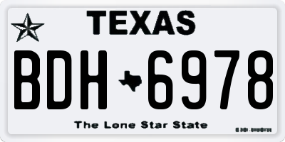 TX license plate BDH6978