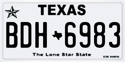 TX license plate BDH6983