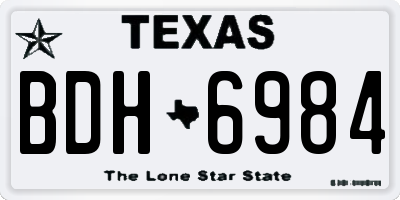 TX license plate BDH6984
