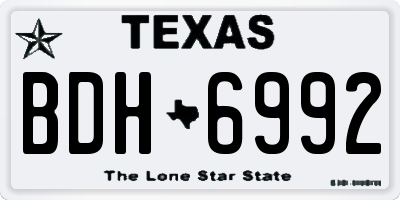 TX license plate BDH6992