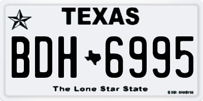 TX license plate BDH6995
