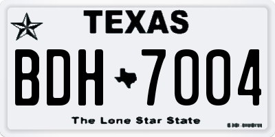 TX license plate BDH7004